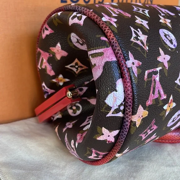 LOUIS VUITTON WATERCOLOR AQUARELLE MONOGRAM PAPILLON FRAME SNAKESKIN BAG - Picture 8 of 11